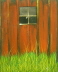Red barn with broken window